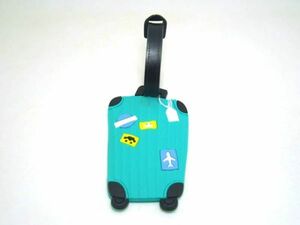 スーツケース形 ネームタグ ラッゲージタグ ターコイズ