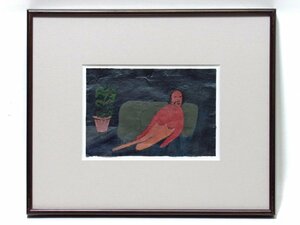 【GINZA絵画館】岸田淳平　ミクスドメディア「残された言葉」１９８６年作・裸婦・１点もの　C42W9U8G3V