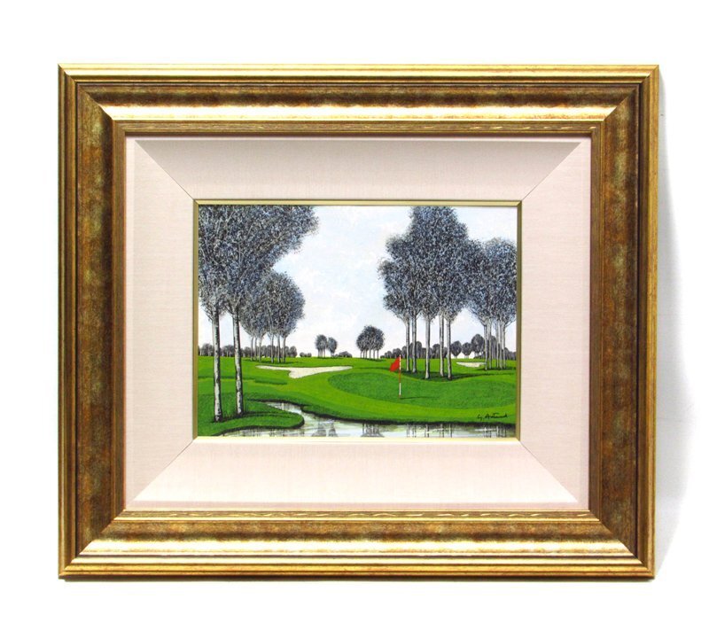 [GINZA Picture Gallery] Artaud Acrylgemälde Nr. 4 Wind Crossing the Green Golf/Französischer figurativer populärer Künstler/1 Stück SB49Q0Q8A7Z9U5M, Malerei, Ölgemälde, Natur, Landschaftsmalerei