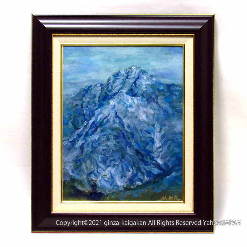 [GINZA Picture Gallery] Haru Matsui Oil Painting No. 6 Mt. Kendake in the Snowy Valley Northern Alps/Tateyama Mountain Range K7P6R1K9S, painting, oil painting, Nature, Landscape painting