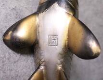 金属工芸◆置物　黒鯉　29cm 在銘◆芳山　銅製　ブロンズ像　コイ　bronze Carp_画像7