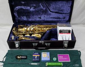 ①YAMAHA Yamaha *YAS-62* alto saxophone * gold group *SELMER cell ma- mouthpiece / manual / Lead / accessory / hard case attaching 