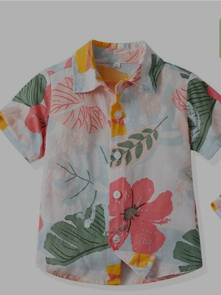 ハワイアン 花柄 半袖 アロハシャツ　Mサイズ