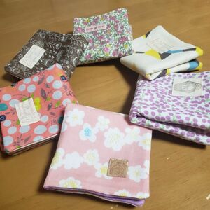 ハンドメイド☆6重ガーゼハンカチ6枚セット⑦