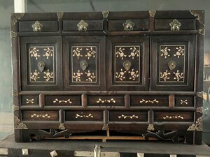 ■観心・時代旧蔵■C232朝鮮古美術 朝鮮木櫃 朝鮮象嵌古家具・時代物・古家具・古賞物・旧家買出品