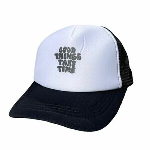 トラッカーキャップ　メッシュキャップ　山田レン　USA　古着　vintage キャップ 帽子 CAP ブラック Black