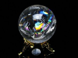 誠安◆天然石高級品虹入りヒマラヤ水晶丸玉 25mm [T317-4253]