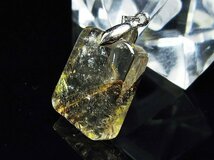誠安◆天然石最高級品ゴールドタイチンルチルペンダント[T86-5997]_画像3