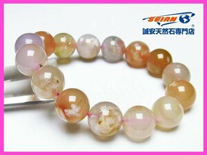 誠安◆桜メノウ チェリーブロッサムアゲート ブレスレット 14mm [T213-1490]