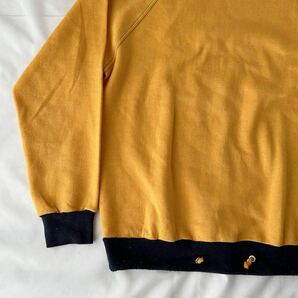 からし 黒 60s 70s ツートン カラー スウェット 無地 マスタード ブラック （ ビンテージ 60年代 70年代 vintage sweat 50s 後付け 珍品の画像3