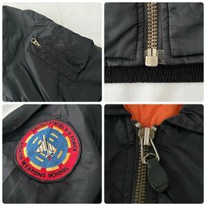 刺繍入り 90s U.S.NAVY USMC ワッペン USAF CWU-45/P フライトジャケット 黒 レプリカ （ ビンテージ 90年代 アメリカ軍 スーベニア MA-1の画像9