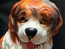 ◇お客様のお出迎え、番犬君に【セントバーナード　St. Bernard　陶器製　置物　6.8㎏】犬の陶器　大型インテリア　オブジェ P03150_画像5