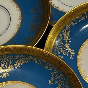 ◇アンティーク◇希少品【 Haviland LIMOGES≪アビランド リモージュ≫カップ＆ソーサー 4客】ターコイズブルーが印象的 P03325TTTの画像8