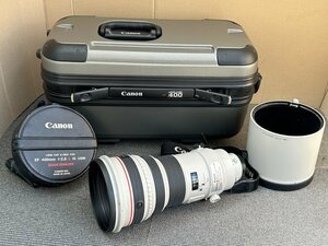 #【Canon キャノン EF 400mm 1:2.8 L IS USM IMAGE STABILIZER 単焦点 大口径 超望遠レンズ フード カバー 純正収納ケース付】P02265