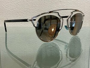 ★極美品【Christian Dior ディオール サングラス RGU02A2BNM MADE IN ITALY Dior So Real APPDC 48□22 140 シルバーメタル】NA01074