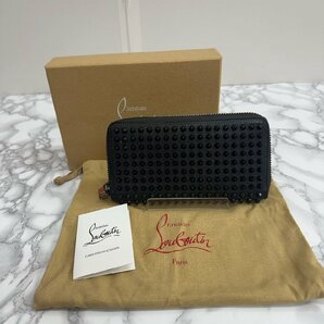 ♪良品【クリスチャン ルブタン CHRISTIAN LOUBOUTIN 長財布 ラウンドファスナー 1165044 化粧箱付属品あり 】OK17076の画像1