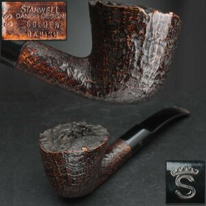 ER252 [STANWELL] золотой клещи shu#63 Stan well труба общая длина 14.6cm -слойный 50g курение . Дания производства 