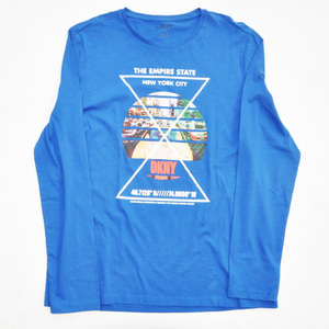 DKNY / Donna Karan NEW YORK STATE 5Borough graphic L/S T-shirt BIG SIZE blue 