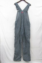 サイズ W30 L32 Dickies ヒッコリー デニム ワーク ペインター オーバーオール サロペット ブルー ディッキーズ 古着 ビンテージ 3MA1203_画像2