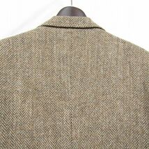 サイズ ？ Harris tweed ウール ツイード テーラード ジャケット ブレザー ブラウン ハリスツイード 古着 ビンテージ 3MA0404_画像10