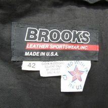 ★USA製★ 本革 サイズ 42 BROOKS レザー ジャケット ライダース 革ジャン ブルックス 古着 ビンテージ 3MA0701_画像4