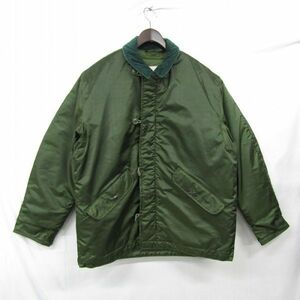 70s the US armed forces the truth thing ALPHA company size M U.S.ARMY ECW nylon deck jacket corduroy collar olive military old clothes Vintage 3MA1402