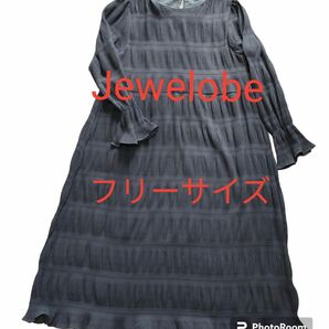 Jewelobe マジョリカプリーツシアーワンピース　マタニティドレス　グレー　フリーサイズ　レディースドレスワンピース