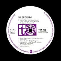 UKオリジLP！STEREO盤 The Pentangle / S.T. 68年【Transatlantic / TRA 162】ペンタングル John Renbourn , Bert Jansch フォーク・ロック_画像2