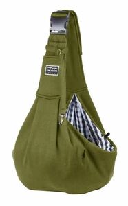  khaki green buckle attaching pet sling carry bag dog cat ... string shoulder bag length adjustment possibility 