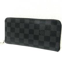 1円スタート！ 美品 LOUIS VUITTON ルイヴィトン ダミエ グラフィット ジッピーウォレット ラウンドファスナー 長財布 BLACK ブラック _画像1