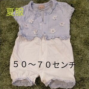 【期間限定】夏服ベビー　花柄レースロンパース