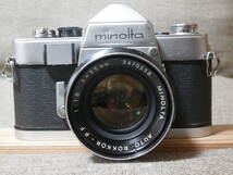 minolta(CHUYODA KOGAKU) SR-1 AUTO ROKKOR-PF 1:1.8 f=55mm レンズ付き　動作確認済み_画像1