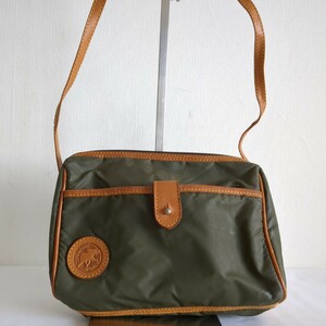 HW Hunting World shoulder bag green chopsticks .- Cross leather lady's men's unisex repair recommendation flour blow . equipped 