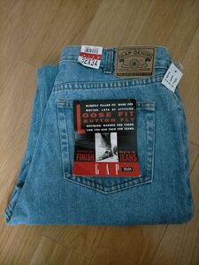  новый товар неиспользуемый товар 90s Vintage USA производства OLD GAP LOOSE FIT Old Gap Roo z Fit Denim брюки W32L34