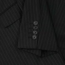 TAKEO KIKUCHI タケオキクチ 通年 背抜き★ シルク&ウール ストライプ セットアップ スーツ Sz.4　メンズ 黒 ビジネス　I4T00597_2#O_画像3