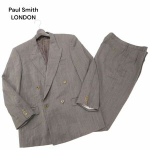 Paul Smith LONDON ポールスミス ロンドン 通年 背抜き CERRUTI生地★ セットアップ ダブル スーツ Sz.L　メンズ　I4T00594_2#O