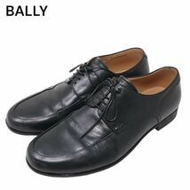 BALLY バリー 通年 Uチップ★ レザー ドレス シューズ 革靴 Sz.7F/BEEE　メンズ 黒　I4G00047_2#U_画像1