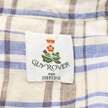 GUYROVER PER SHIPS ギローバー × シップス 春夏 麻100%★ 長袖 リネン ウエスタン チェック シャツ Sz.S　メンズ　I4T00644_2#A_画像5