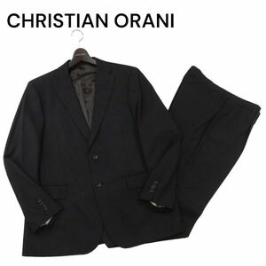 CHRISTIAN ORANI クリスチャンオラーニ 通年 総裏★ ストライプ セットアップ スーツ Sz.AB7　メンズ 黒 ビジネス 大きい　I4T00682_3#O