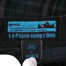 Le Passe-temps Bleu By KATO' + AIGLE カトー × エーグル 春夏★ チェック柄 クロップド サイクル パンツ Sz.M　メンズ　I4B00516_3#P_画像7