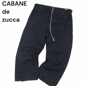 CABANE de zucca カバンド ズッカ 春夏 斜めジップ★ 立体裁断 ミリタリー クロップド パンツ Sz.S　メンズ ネイビー　I4B00515_3#P