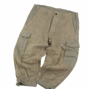 T.K GARMENT SUPPLY ティーケー ガーメントサプライ 春夏 麻100%★ リメイク リネン クロップド カーゴ パンツ Sz.S　メンズ　I4B00543_3#P