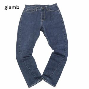 glamb gram through year solid cutting * USED processing stretch tapered Denim pants jeans Sz.2 men's I4B00536_3#R