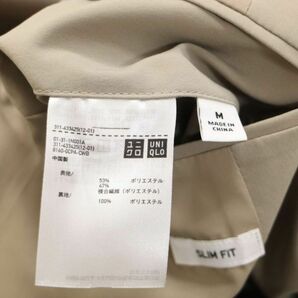 UNIQLO ユニクロ 春夏 感動ジャケット★ SLIM FIT コットンライク ストレッチ テーラード ジャケット Sz.M メンズ ベージュ I4T00729_3#Oの画像7