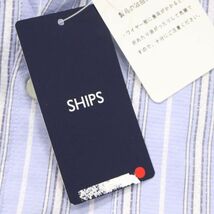 【新品 未使用】 SHIPS シップス 通年 スタンド ワイヤー★ 長袖 ストライプ ドビー シャツ Sz.S　メンズ 日本製　I4T00743_3#C_画像8