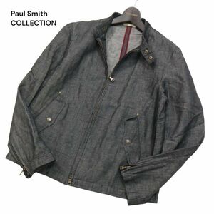 Paul Smith COLLECTION ポールスミス コレクション 春夏 コットン/リネン ライダース ジャケット Sz.L　メンズ 定価5.2万　I4T00791_3#M