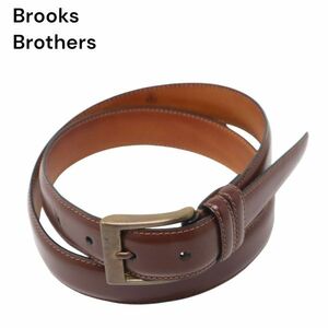 イタリア製★ Brooks Brothers ブルックスブラザーズ Cordovan★ コードバン レザー ベルト Sz.34　メンズ ブラウン　I4G00087_3#U