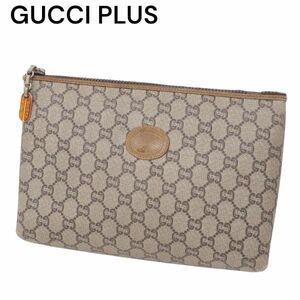 イタリア製★ GUCCI PLUS オールド グッチ GGプラス柄★ クラッチバッグ セカンド バッグ Sz.F　I4G00083_3#U