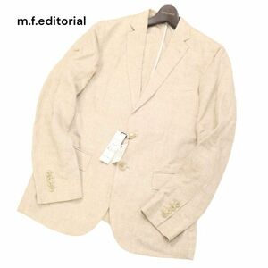 【新品 未使用】 m.f.editorial タカキュー 春夏 麻100%★ リネン アンコン テーラード ジャケット Sz.M　メンズ ビジカジ　I4T00888_3#M