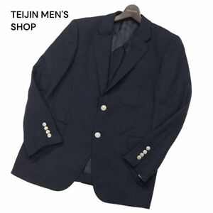 TEIJIN MEN'S SHOP テイジン メンズショップ 春夏★ 刻印 銀ボタン ブレザー テーラード ジャケット 紺ブレ Sz.46L　メンズ　I4T00881_3#M